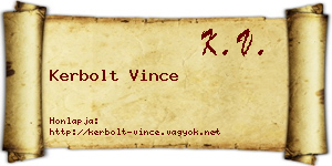 Kerbolt Vince névjegykártya